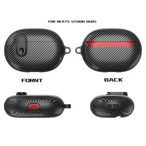 Pour beats <span class=keywords><strong>studio</strong></span> buds + / For beats <span class=keywords><strong>studio</strong></span> buds Étui de protection pour écouteurs en fibre de carbone TPU PC Heavy duty Armor Cover + HOOK - Product Image 2