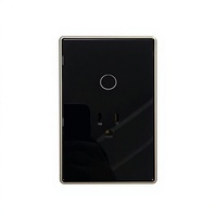 JOEY US Prise Intelligente Wi-Fi en Verre Trempé pour Maison Connectée, Interrupteur Mural Tactile Sans Fil Neutre, Contrôle à Distance par APP, Compatible Google Alexa