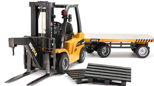 Tiktok Huina 1576 RC סגסוגת מלגזה משאית 2.4GHz 1/10 בקנה מידה 8CH שלט רחוק הנדסת בנייה עם קרוואן - Product Image 4