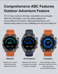 Orologio GPS DTG1 di Grado Militare Resistente all'Acqua 5ATM Cardiofrequenzimetro Navigazione con Mappe Topografiche Offline Fitness Anziani Silicone - Product Image 5