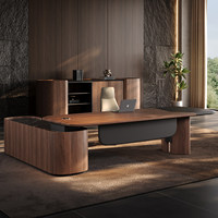Bureau de direction modulaire haut de gamme en noyer naturel d'Amérique du Nord, style italien moderne, écologique et luxueux pour bureau.