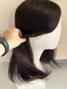 Topper juif en <span class=keywords><strong>cheveux</strong></span> humains vierges brésiliens, base mono 6x7 avec trame cousue à la machine, postiches naturels pour femmes, livraison rapide - Product Image 3