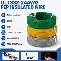 Fil de nickel torsadé FEP résistant à la chaleur haute température UL1332 24AWG 200C 300V pour applications électriques automobiles