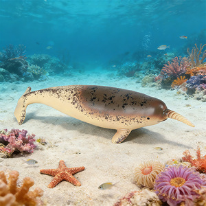 yxs Modelo de vida marina simulada para niños, de goma suave, con figuras de narval, megalodón, orca, tiburón ballena y foca azul, juguetes decorativos - Product Image 2