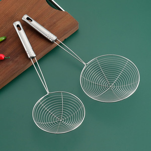 Syh1093 Ustensiles de cuisine en acier inoxydable : Louche et passoire à mailles fines argentées pour usage domestique - Product Image 3