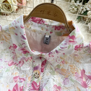 Novità da donna monopetto senza maniche in pizzo elegante con stampa bavero - Product Image 4