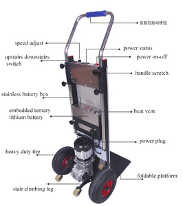 Zware Twee Wiel Materiaal Handling <span class=keywords><strong>Trolley</strong></span> Winkelwagen Elektrische Batterij Operated Hand <span class=keywords><strong>Trolley</strong></span> Elektrische Trap Klimmen Hand Tuck - Product Image 2