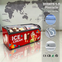 Congélateur commercial à îlot, 2 portes, vitrine pour aliments congelés, refroidissement direct, électrique, congélateur à îlot européen