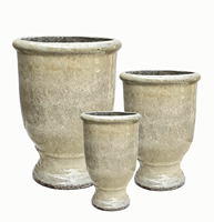 Kit de pot de fleurs en céramique, pot en terre cuite verni pour jardin extérieur, pot en argile pour plantes, pour la plantation