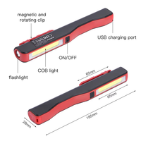 Super Bright Mini COB LED Lampe de poche d'urgence multi-usages Camping Penlight Lampe torche Aimant Clip de poche pour le travail en extérieur