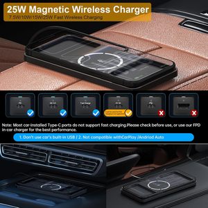 Cargador Inalámbrico para Auto <span class=keywords><strong>de</strong></span> 25W, Plataforma <span class=keywords><strong>de</strong></span> Carga Magnética, Tapete <span class=keywords><strong>de</strong></span> Carga Rápida Inalámbrico, Compatible con Smartphones Qi Universales - Product Image 3