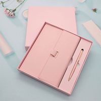 Diario Personalizado de Cuero PU para Niñas, Bonito Diario Rosa y Azul A5, Agenda 2025, Recargable, Juego de Regalo con Bolígrafo, Regalo Promocional Personalizado
