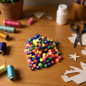 Perline con lettere Ilan 4x7mm multicolor per artigianato 17g - Product Image 2