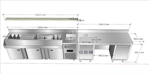 クリエイティブなスタイルでカスタマイズ可能な1500Wステンレス製冷蔵食品カウンター、曲線デザインのカクテルステーション（グローバルバー向け） - Product Image 6