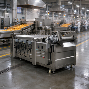 Friteuse à bande continue personnalisée <span class=keywords><strong>pour</strong></span> snacks, poulet, poisson, chaînes de restauration rapide – Machine à frire à plaques continues - Product Image 1
