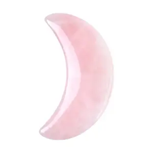 Almohadilla de ojo de cuarzo con forma de luna más vendida, herramienta Facial Guasha, máscara de tratamiento de Ojos de piedra de cuarzo, raspador para el cuidado de la piel, compresa de hielo de Jade