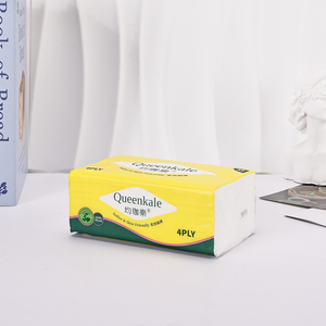 Queenkale Soft Pack 4-Ply Embossed Virgin Wood Pulp Facial <b>Tissue</b> Eco-Friendly Box <b>Tissue</b> for Office & Hotel Use - Product Image 2