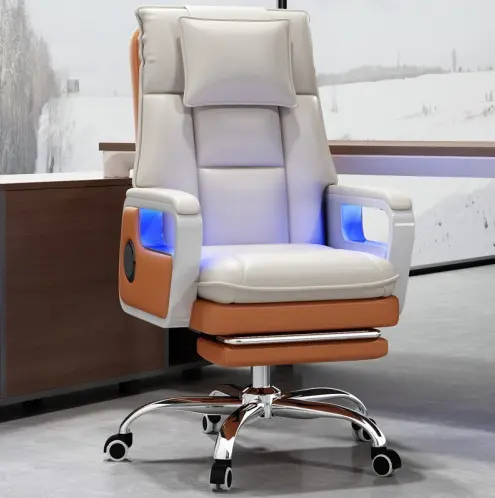 HANYEE – chaise d'ordinateur de Gaming multifonctionnelle en cuir PU de luxe, chaise de Gaming de course rvb avec repose-pieds