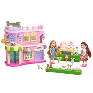 2024 filles Offre Spéciale semblant jouer bricolage supermarché thème <span class=keywords><strong>maison</strong></span> de poupée jouets jouer rose <span class=keywords><strong>maison</strong></span> de poupée accessoires jouets - Product Image 1