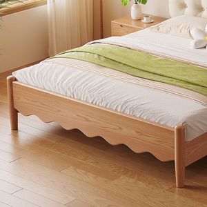 <span class=keywords><strong>Cama</strong></span> Escandinava de Madera Maciza con Cabecera Tapizada y Diseño Caprichoso - Product Image 4