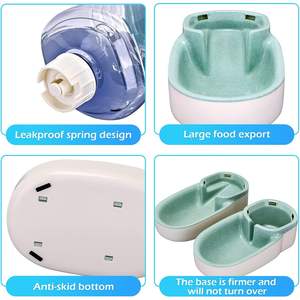 Distributeur d'eau automatique pour animaux de compagnie Premium 4L ensemble abreuvoir par gravité avec petit moyen bol de nourriture pour animaux de compagnie - Product Image 4