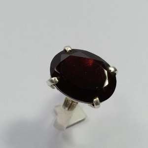 92.5 argent Sterling plaqué or grenat naturel à facettes ovale coupe chrétienne pierre précieuse bague de fiançailles pour femmes en gros - Product Image 3
