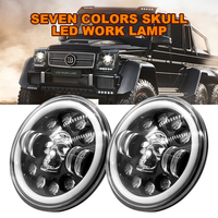 Phare LED rond étanche de 7 pouces pour camion, tout-terrain, voiture, moto, feux de jour DRL, halo, vente chaude, nouveauté