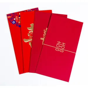 Neues Design Hochwertiges rotes Paket, ausgefallene Geld tasche mit rotem Umschlag mit individuellem Logo