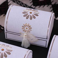 Boîte à dessert en papier motif palmier, emballage cadeau d'anniversaire, boîte à collation en papier, boîte cadeau personnalisée en carton avec feuille d'or pour mariage, chocolats et bonbons