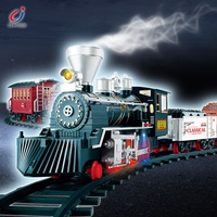 Train électrique pour enfants de style classique avec fumée, ensemble de rails de chemin de fer BO coloré et attrayant