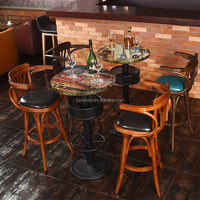 Tabouret de bar ensemble chaise haute et table nouveau design chaise de bar haute moderne en bois de luxe pour la cuisine