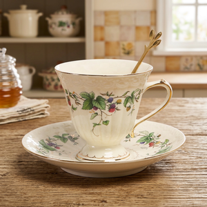 Services à café et à thé en céramique créatifs et abordables – Tasses et assiettes uniques pour le thé de l'après-midi, tasses à café et soucoupes - Product Image 3