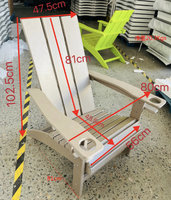 Chaise Adirondack d'extérieur en poly recyclé pour patio et plage