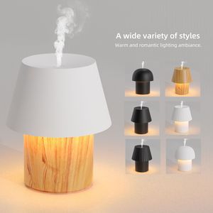 JCSY Ultrasonic Essential <b>Oil</b> <b>Diffuser</b> Table Lamp 0.5L Wood Base Mushroom Style For Bedroom Living <b>Room</b> - Product Image 4