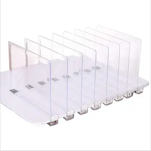 Divisores de estante de plástico de alta calidad Divisores de estante de acrílico transparente para supermercado y hogar