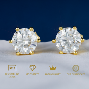 ต่างหูเงินแท้ 925 ชุบทองคำขาว 14K ประดับเพชรโมอิสซาไนต์ VVS 1 กะรัต 2 กะรัต ผ่านการทดสอบ GRA สำหรับผู้หญิงและผู้ชาย เครื่องประดับหรูหรา - Product Image 1