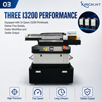 Imprimante DTF à plat UV XINCAIJET 6090 avec trois têtes d'impression Epson I3200, automatique, nouvelle, garantie 1 an, encre UV, mobile
