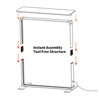 Table de comptoir lumineuse Admax 3.3x3.3FT en tissu PVC extrudé, durable, écologique, portable, LED SEG, pliable sans outil, étanche