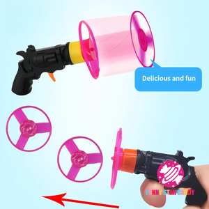 Fabricant chinois compresser tablette sifflet bonbon dur en plastique Spin cercle coloré Mini tir volant Gyro pistolet <span class=keywords><strong>bonbons</strong></span> jouet - Product Image 4