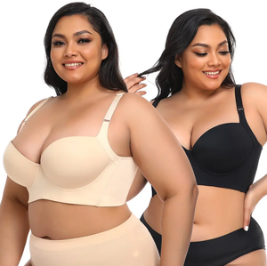 <span class=keywords><strong>Reggiseno</strong></span> Push-up Taglie Forti per Donne, Top Corsetto Modellante, <span class=keywords><strong>Reggiseno</strong></span> con Ampio Supporto Posteriore, Cinghie Regolabili, Coppe <span class=keywords><strong>B</strong></span> C D - Product Image 3
