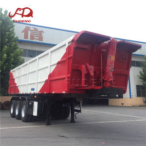 <span class=keywords><strong>Remorque</strong></span> de camion à benne basculante 45cbm d'occasion avec cylindre hydraulique 3 <span class=keywords><strong>essieux</strong></span> semi-<span class=keywords><strong>remorque</strong></span> à benne basculante arrière quadruple en acier - Product Image 3