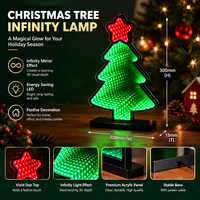 Lampe LED tunnel 3D effet abysse miroir infini pour sapin de Noël, veilleuse en acrylique pour décoration de table de Noël, cadeau
