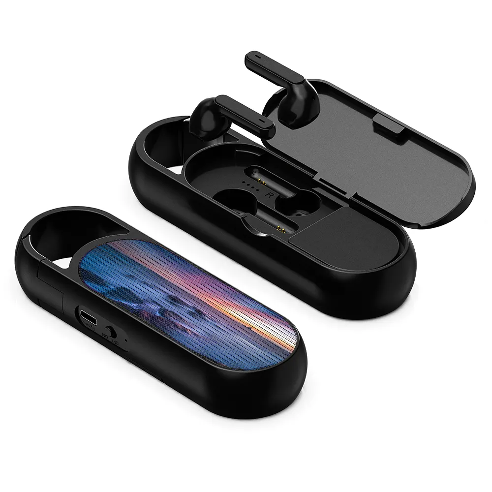 TYPE-C Portable Waterproof Sport Ear Buds Bluetooth True Stereo Gaming Noise Cancelling Earbuds Wireless Earphone With Speaker