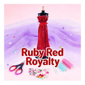 Kit d'artisanat pour enfants, conception de vêtements de mode, mannequins en plastique moulés sous pression, modèles de tissus, ciseaux de mesure, cadeau - Product Image 6