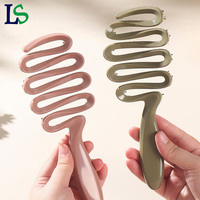 Brosse à cheveux sèche et humide à double usage personnalisée, brosse à cheveux pour le coiffage, massage du cuir chevel, peigne vert creux pour femmes