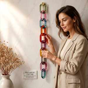 Arte de Pared con Cadena de Eslabones de Resina, Decoración Moderna para el Hogar Hecha a Mano, Escultura de Forma Irregular a la Moda - Product Image 1