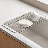 Uittrekbare afdruiprek voor boven de gootsteen, afdruiprek van roestvrij staal, afdruiprek voor de keuken