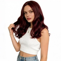Perruque synthétique ondulée moyenne en fibre haute température, boucles lâches, raie au milieu, sans frange, 3 couleurs, unisexe, réglable, résistante à la chaleur 1