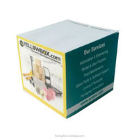 Cube de notes autocollantes personnalisé avec plateau en bois pour promotion, bloc-notes mémo personnalisé avec plateau en bois
