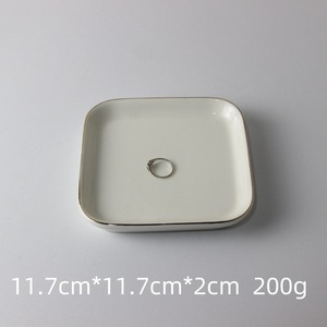 Plato de cerámica moderno con borde, para joyas, collares, anillos, pendientes, con tapa, diseño de plantas, desechable, apto para <span class=keywords><strong>lavavajillas</strong></span>, no tóxico - Product Image 6